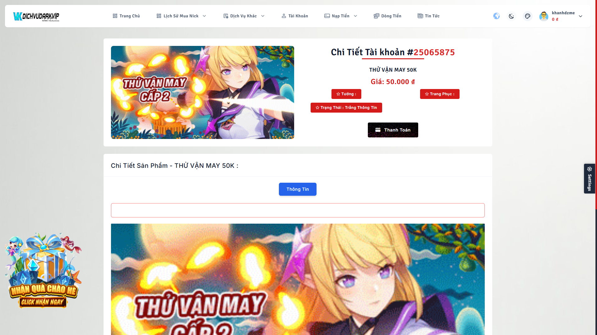 Shop V3 Bán Acc Game Tuỳ Chỉnh