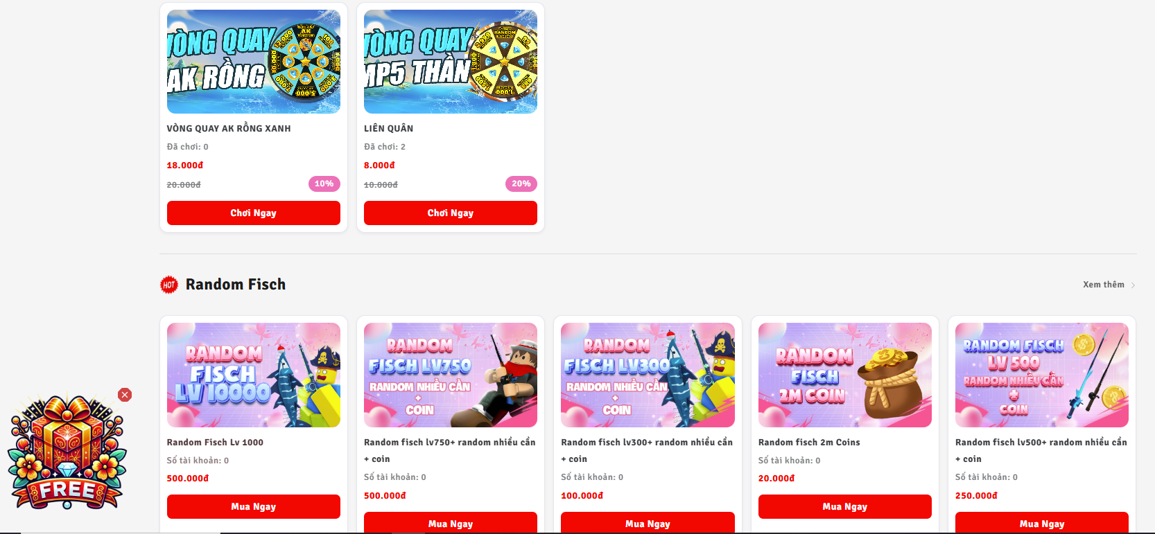 SHOP ACC GAME MÃ 5