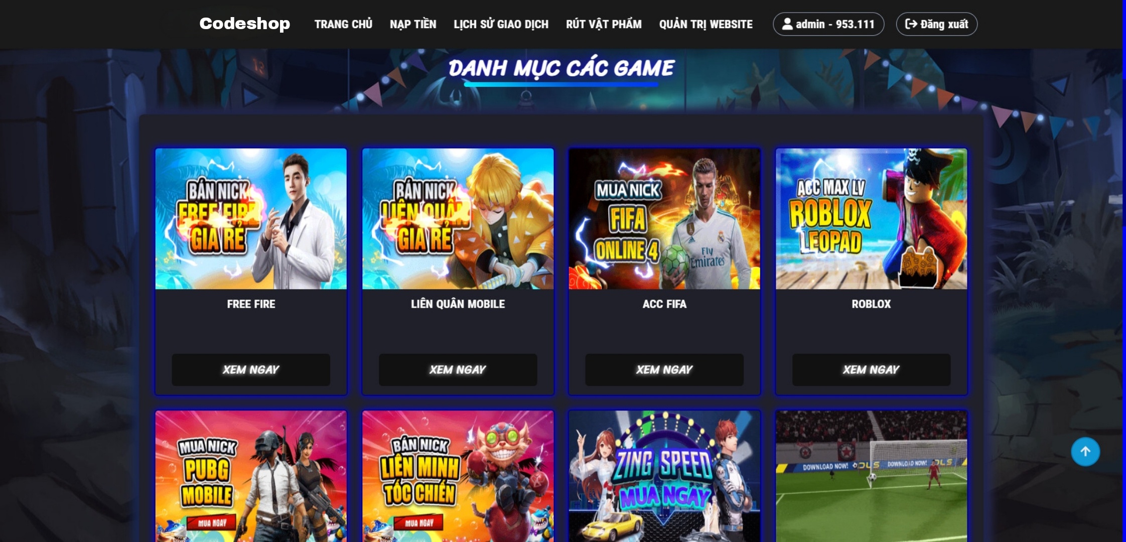 SHOP ACC MÃ GAME 2